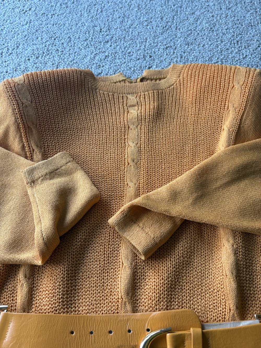 Vintage St John Santana Knit Belted Dress Ochre Gold Dynasty Quiet Luxury 8 Chic - Picture 3 of 14
